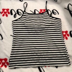 Black and White Striped Women's Top